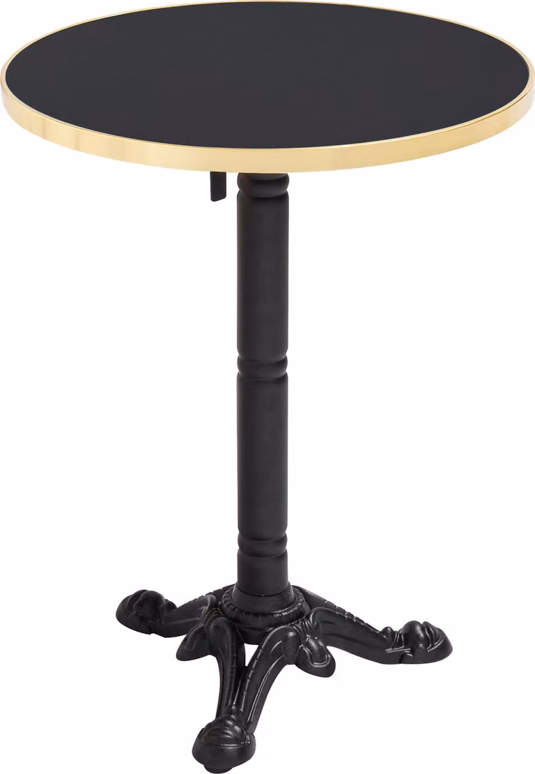 Tavolo da pranzo rotondo 60 cm inclinabile nero/oro e piede nero - Oviala Montmartre