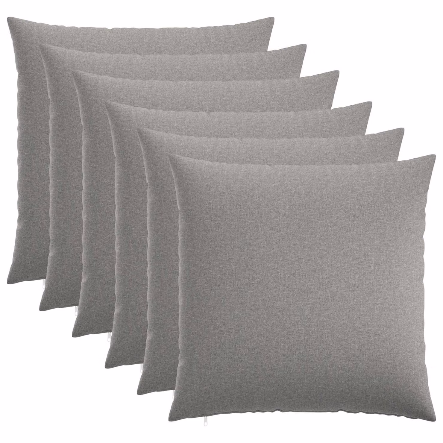 Set di 6 federe vidaXL HEERLEN Grigio, 80 x 80 cm, in tessuto di poliestere