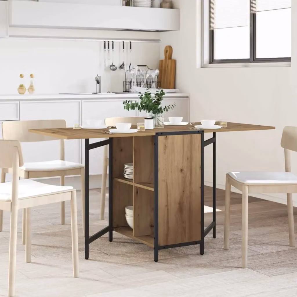 Tavolo da pranzo e cucina rettangolare moderno in legno MDF laminato marrone L: 144 cm, P: 60 cm, H: 75 cm – 2