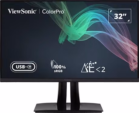 Monitor PC Viewsonic VP3256-4K da 32 pollici 4K Ultra HD LED IPS Nero con connettività HDMI, DisplayPort, USB-C e USB-A – 2