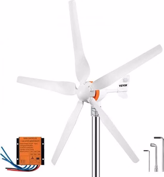 Generatore Eolico Vevor con 5 Pale in Alluminio, 500W, Bianco