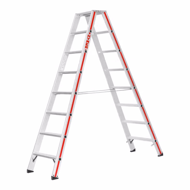 Scaletta Hymer, accesso bilaterale, 2x8 gradini, altezza di abbassamento 1,85 m, altezza di sbraccio 3,38 m, peso 10,5 kg