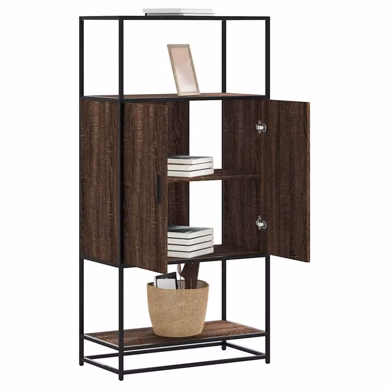 Credenza Industrial vidaXL in Rovere Marrone con Ante a Battente e Ripiani Interni, L/P/H: 68 x 35 x 139 cm