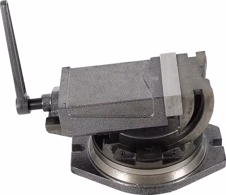 Morsa di precisione per fresatura, base girevole a 360º, angolo di inclinazione di 90º, grigio
