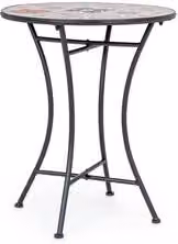 Tavolo da esterno fisso Yes Everyday modello PALOMA con piano in ceramica multicolore e struttura in acciaio verniciato a polvere, L: 60 cm, P: 75 cm