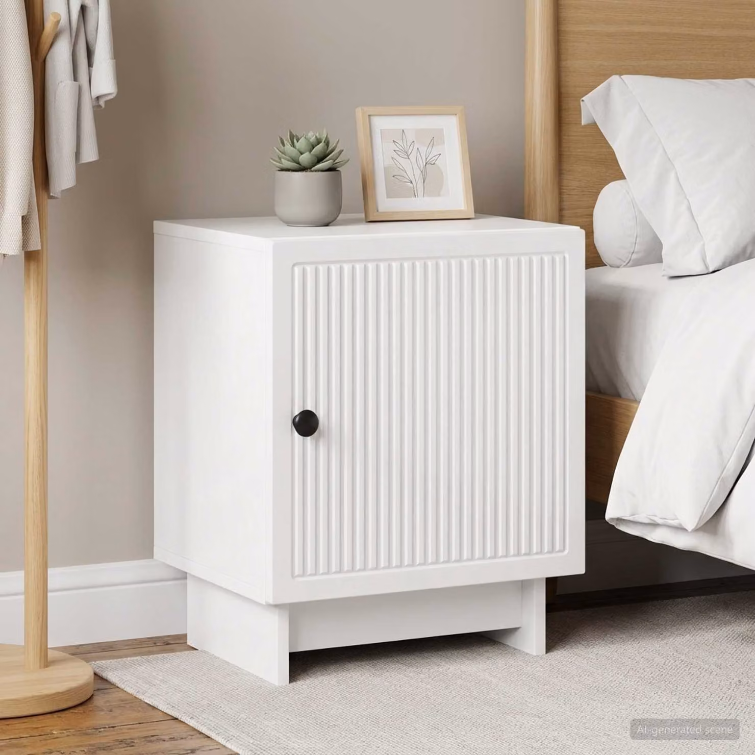 Set di 2 Armadi da Notte vidaXL Bianco Lucido L 43 cm x P 34,5 cm x H 50 cm