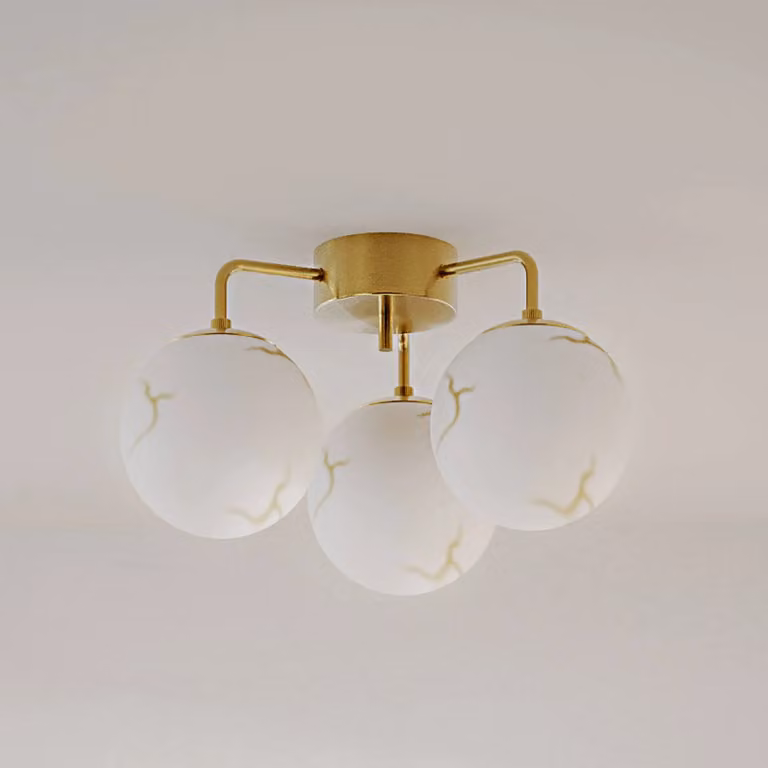 By Rydéns Plafoniera soffitto Bellagio, dimmerabile, Bianco / Opale, Soggiorno / Sala da pranzo, Vetro, Plafoniera