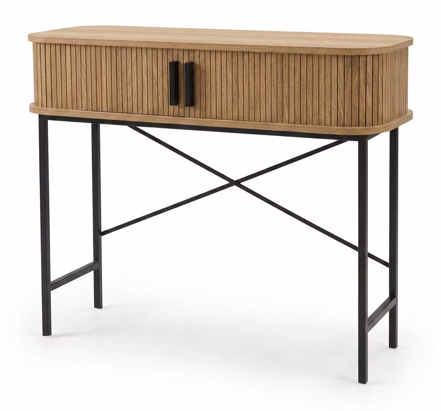 Consolle con ante scorrevoli SCAVA , nervata, 100 x 35 x 80,5 cm