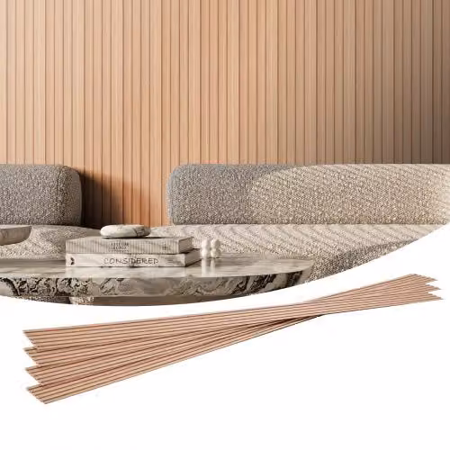 Set di 8 Pannelli Acustici a Doghe VEVOR in Legno di Frassino Marrone con Effetto Legno per Decorazione Parete e Riduzione Rumore, L: 245 cm, H: 16,6 cm, P: 0,9 cm