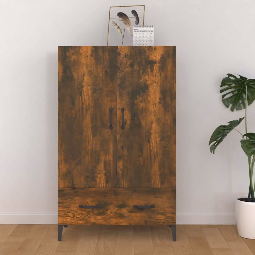 Credenza vidaXL in Legno Multistrato Rovere Fumo, L 70 cm x P 31 cm x H 115 cm