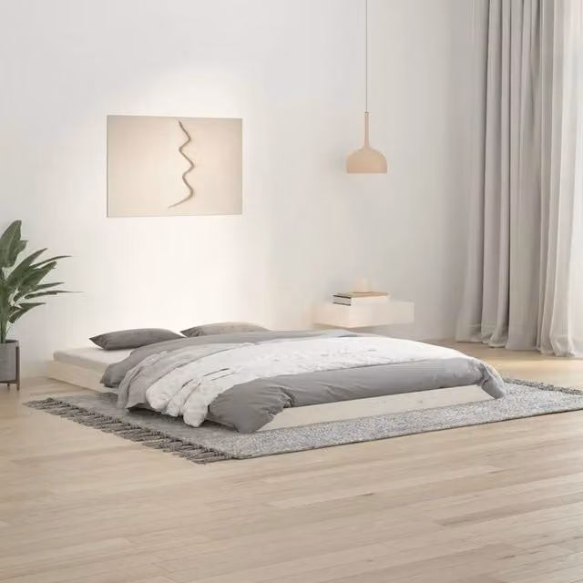 Struttura Letto Design Mania in Legno Massello di Pino Bianco con Doghe Fisse L/P/H: 139 x 193,5 x 9 cm – 1