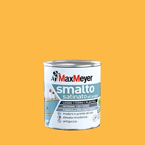 MaxMeyer Smalto Satinato all'acqua Poliuretanico Giallo Estate 0,125 l