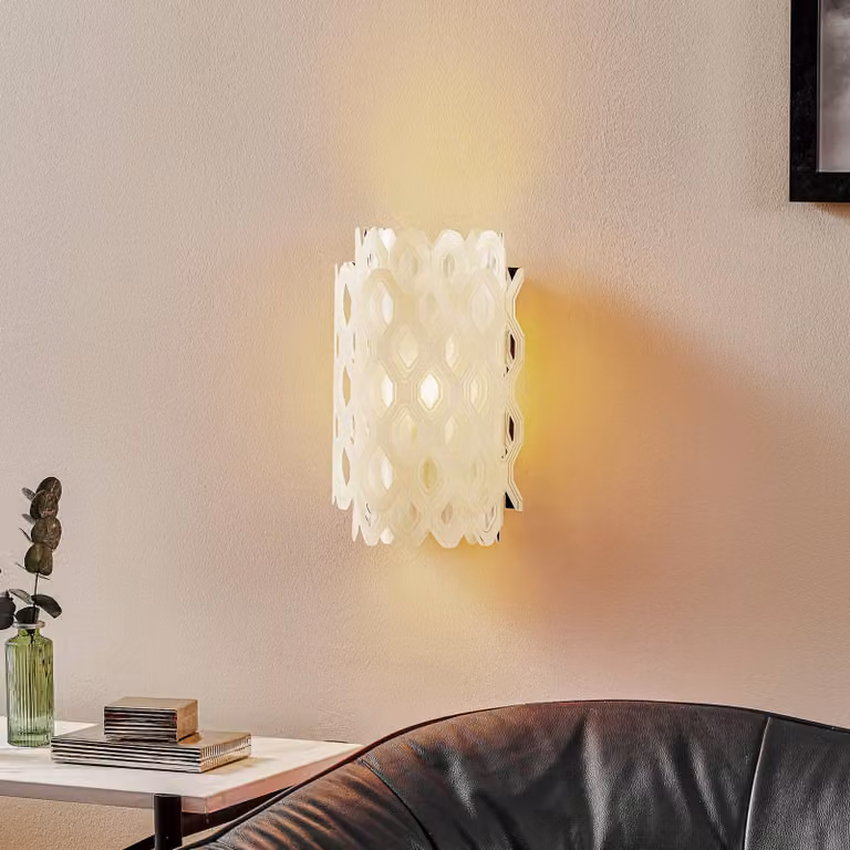 Slamp Applique da parete di design Charlotte, dimmerabile, Bianco / Opale, Soggiorno / Sala da pranzo, Plastica, Design, Applique