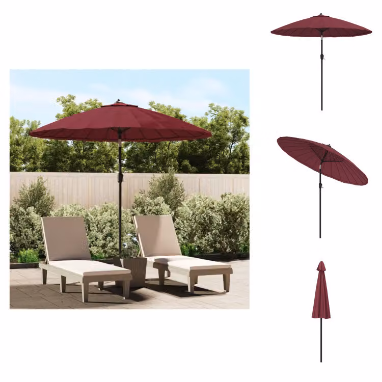 Ombrellone vidaXL con palo in alluminio da 270 cm, rosso bordeaux -  Ombrelloni e protezioni solari