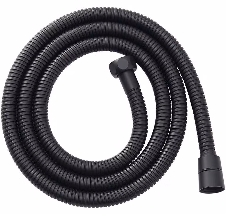 CERANO - Tubo flessibile per doccia con rivestimento intrecciato - nero opaco - 175 cm