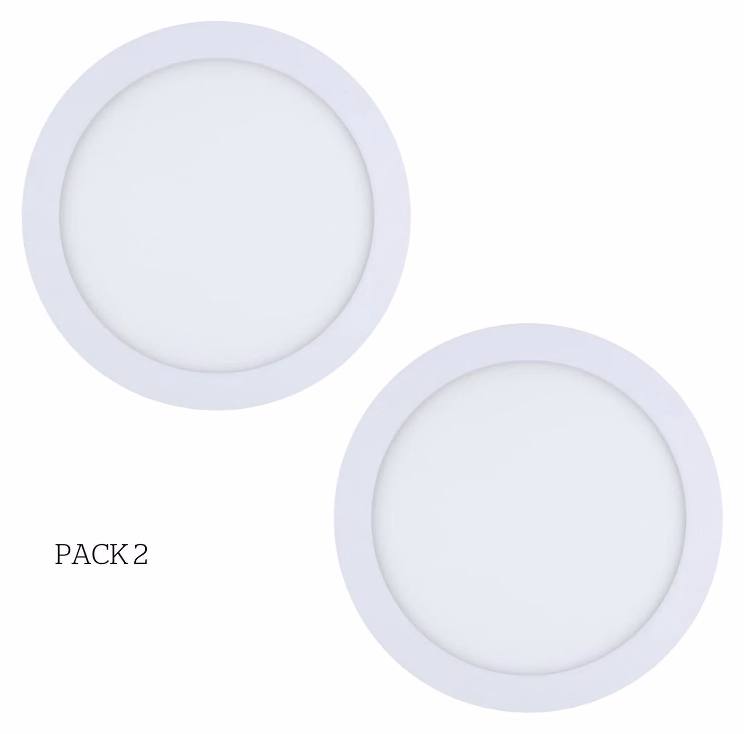 Easy Circular: 2 faretti a incasso con LED integrato da 3000K per illuminazione direzionale, con interruttore on/off, diametro 30 cm, colore bianco