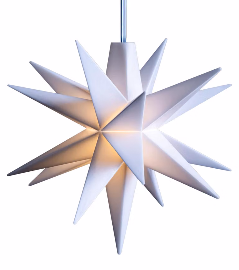 Stella LED, 1 LED bianco caldo, con scatola di batterie, diametro 80 mm