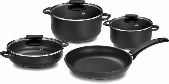 Batteria di Pentole 7 Pezzi in Alluminio Pressofuso Antiaderente Olympia Supreme Big