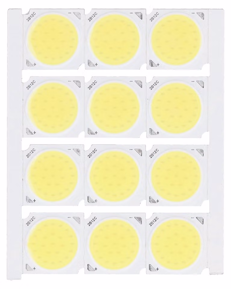 12 pezzi di sorgente luminosa COB, chip LED rotondo ad alta potenza, 12 W, 36-41 V, 1080 lm, per illuminazione interna fai da te, bianco