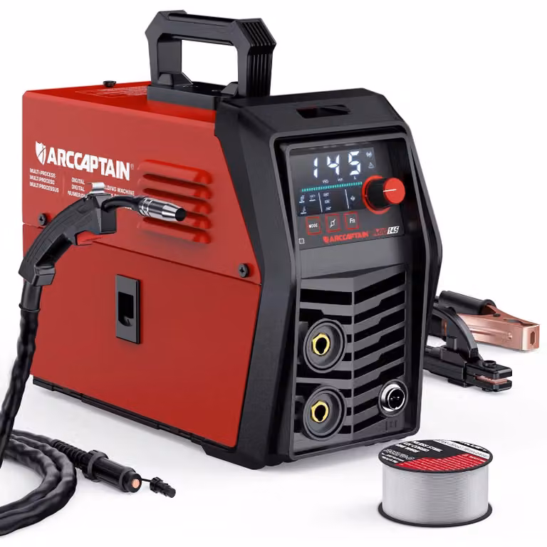 Saldatrice multifunzione 3-in-1 - MIG/TIG/MMA, inverter - 145A, 220V - Saldatrice semiautomatica sinergica - IGBT - Adatta per uso domestico e in officina