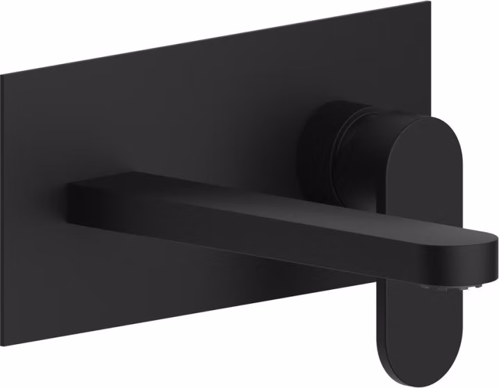Miscelatore a muro per lavabo nero opaco bocca 180mm | Amalfi