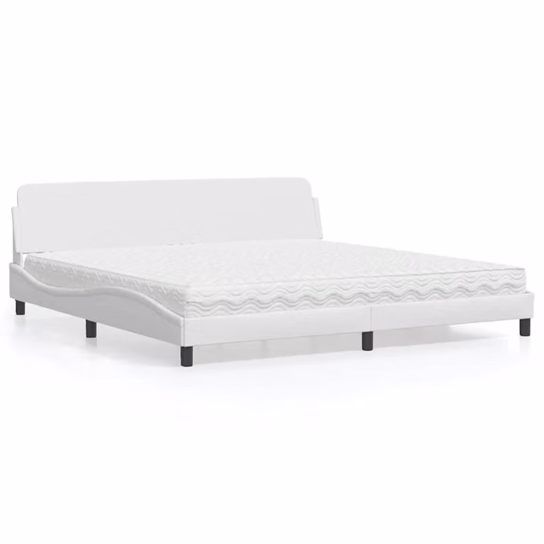 Letto con Materasso Dover vidaXL Bianco in Similpelle L/P: 200 x 200 cm