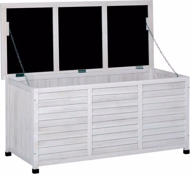 EasyComfort Panca Contenitore in Legno di Abete Bianco per Giardino, L/P/H: 127 x 56 x 60 cm