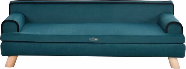 Divanetto per cani e gatti 100 x 62 x 32 cm cuscino sfoderabile grande comfort scandinavo soggiorno in poliestere blu anatra 21_0007355