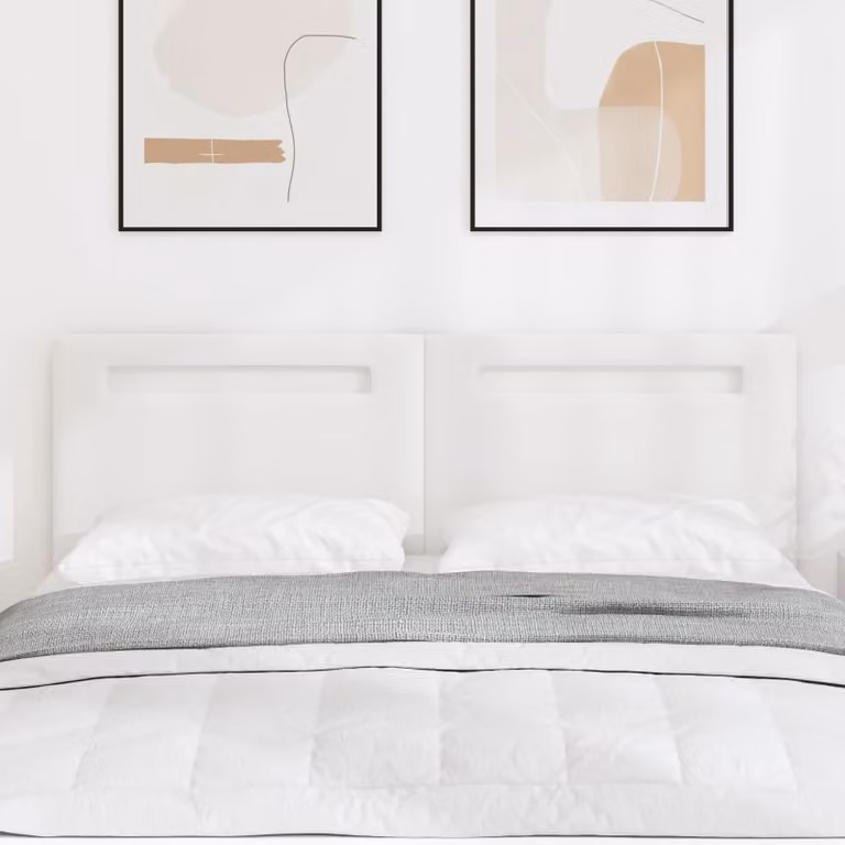 Testiera per letto con illuminazione LED vidaXL in pelle sintetica bianca con luce da lettura e luce sottostante, L: 160 cm, H: 98 cm, P: 5 cm