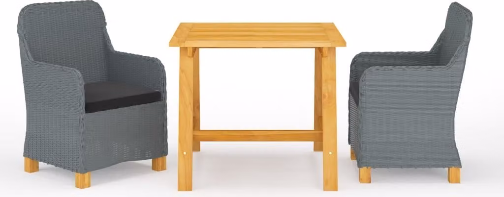 Maison Exclusive - Set da pranzo da giardino a 3 pezzi, grigio chiaro