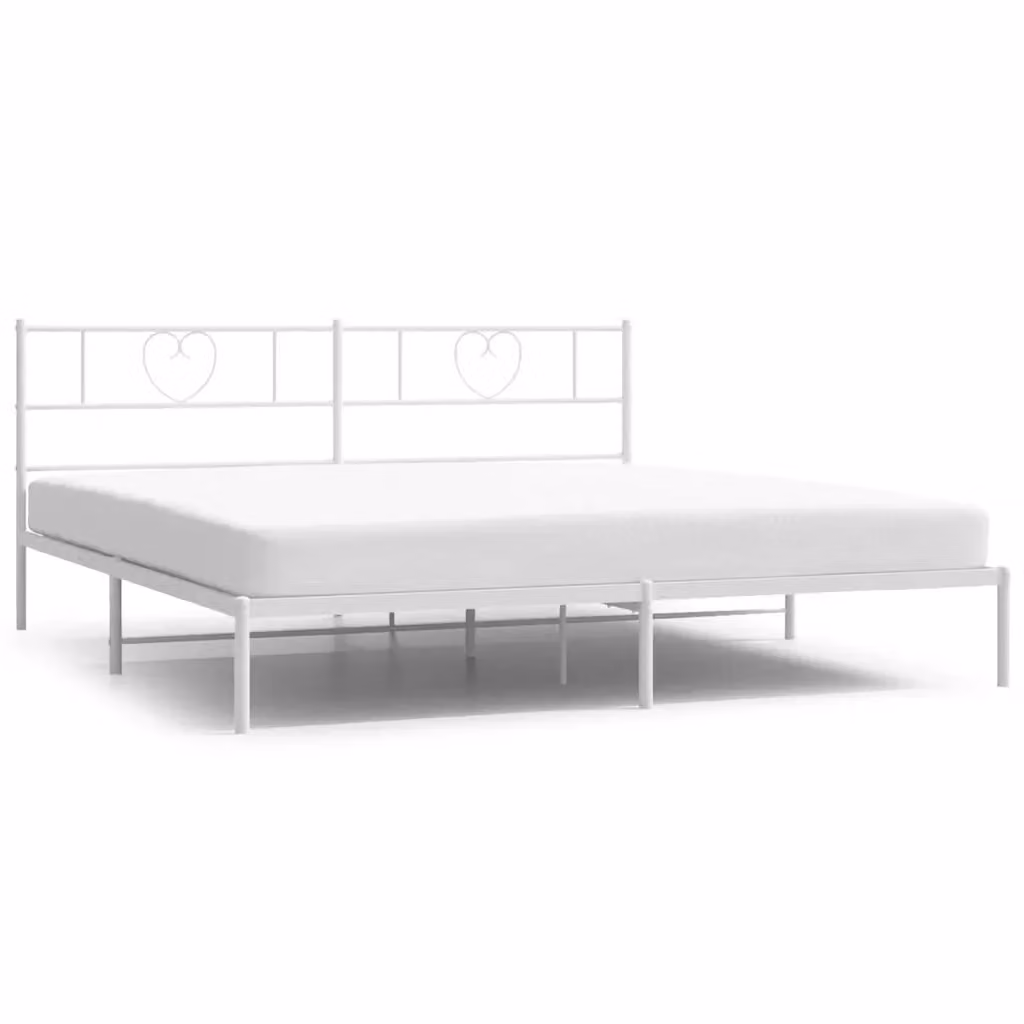 Letto con testiera in metallo bianco vidaXL L/P: 180 x 200 cm – 2