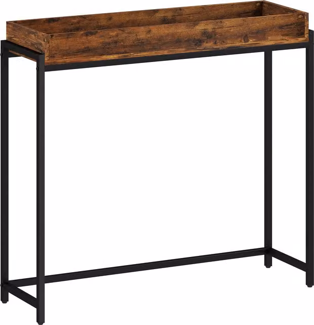 Consolle stretta HOMCOM in metallo e MDF marrone rustico L/P/H: 100 x 30 x 91 cm