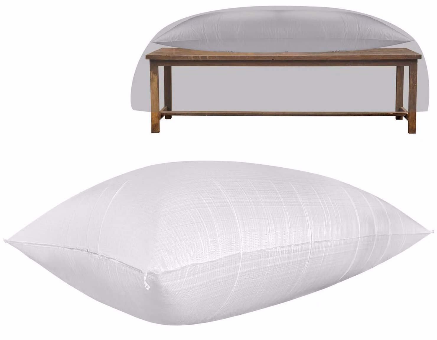 Copertura rettangolare gonfiabile per mobili da esterno, dimensioni 214 x 94 cm, colore bianco