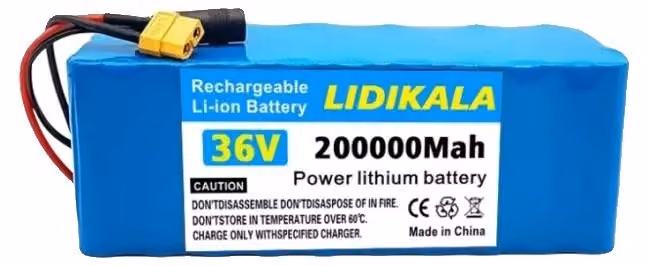 Batteria, 36V, capacità 200Ah, connettore XT60-DC