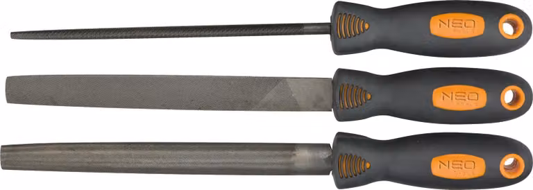 NEO TOOLS Lime in metallo, set di 3 pezzi.