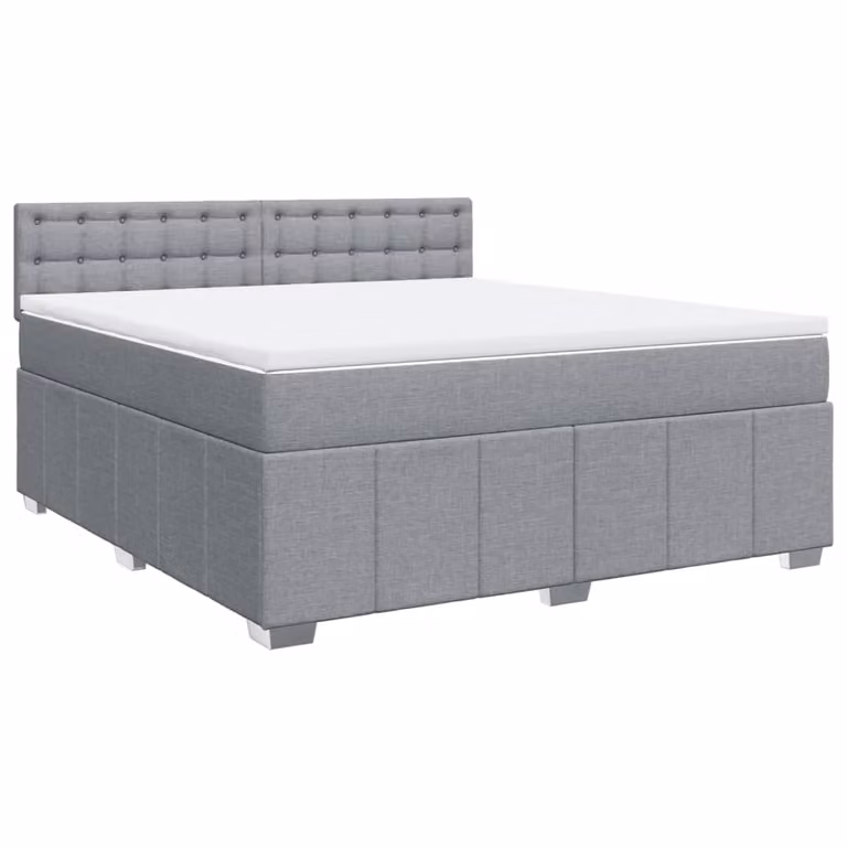Giroletto a Molle con Materasso Grigio Chiaro180x200 cm Tessuto