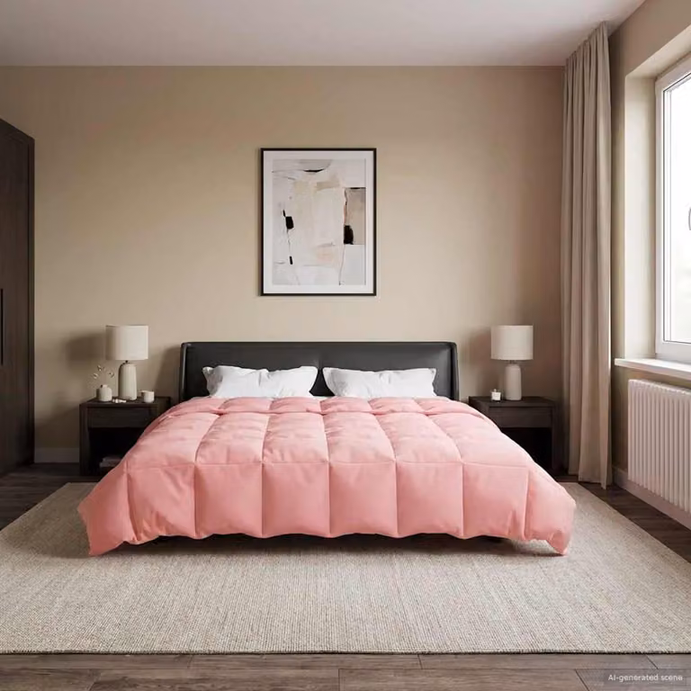 Piumone Completo Annuale 4 Stagioni vidaXL in Microfibra Reversibile e Traspirante, Rosa, L: 240 cm x P: 260 cm