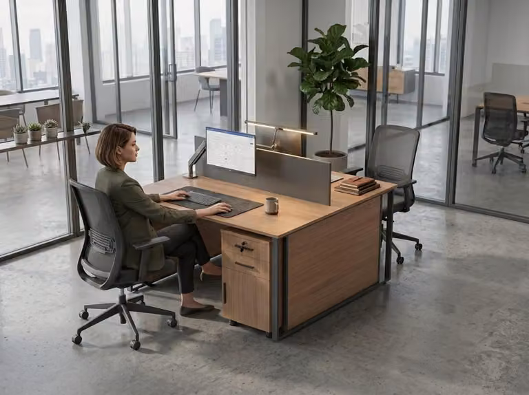 Schreibtisch ohne Schubladen Beige Modern Tisch mit Metallgestell