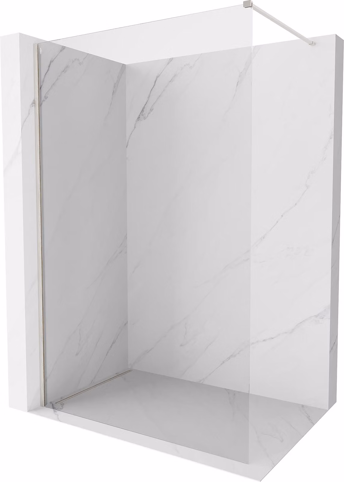 Mexen Kioto-X parete doccia Walk-in 140 x 200 cm, trasparente 10 mm, nichel spazzolato - 800-140-101-97-00-X