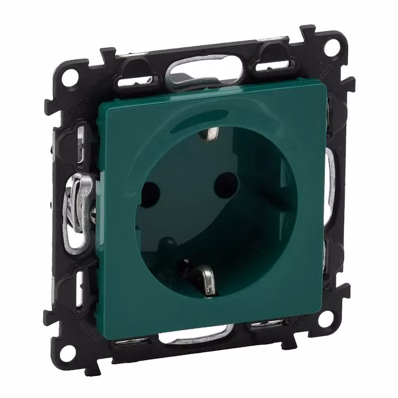 Legrand Valena Life Presa con polo di terra e protezione contro le scosse elettriche Colore: verde 753329