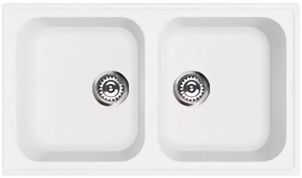 Lavello Sintentico Smeg LZ862B ad Incasso 86 cm 2 Vasche Bianco
