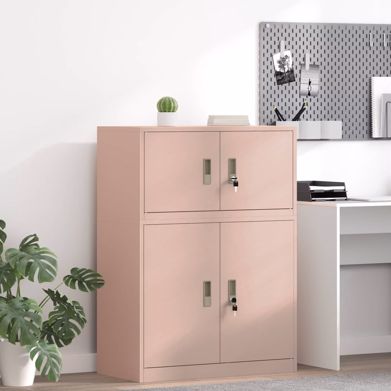 vidaXL Armadio Rosa 80 x 40 x 40 cm Acciaio