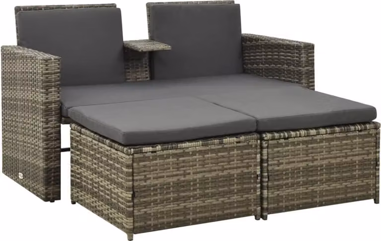 Maison Exclusive - Set Divani da Giardino 3 pz con Cuscini in Polyrattan Grigio
