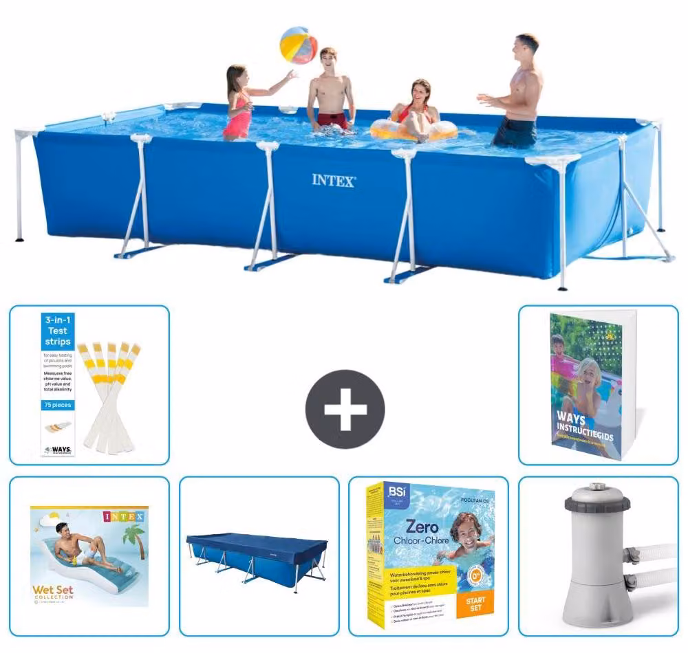 Piscina fuori terra rettangolare - 450x220x84 cm - composta da 5 elementi - modello S117