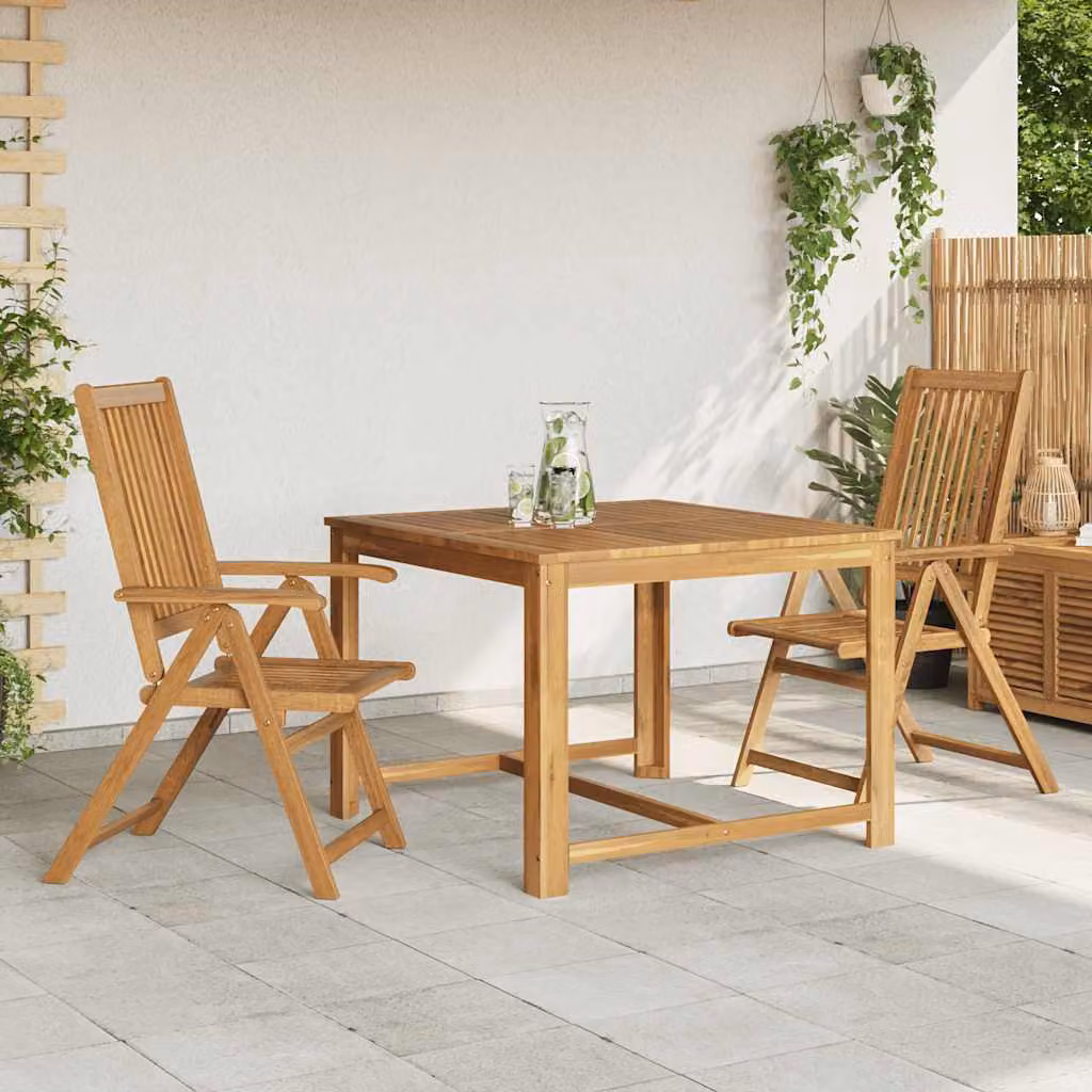 vidaXL Sedie pieghevoli, 2 pezzi, in legno massello di acacia