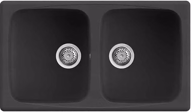 Lavello Elleci Incasso 2 vasche 86x50 Master 450 Granitek Nero LGM45040