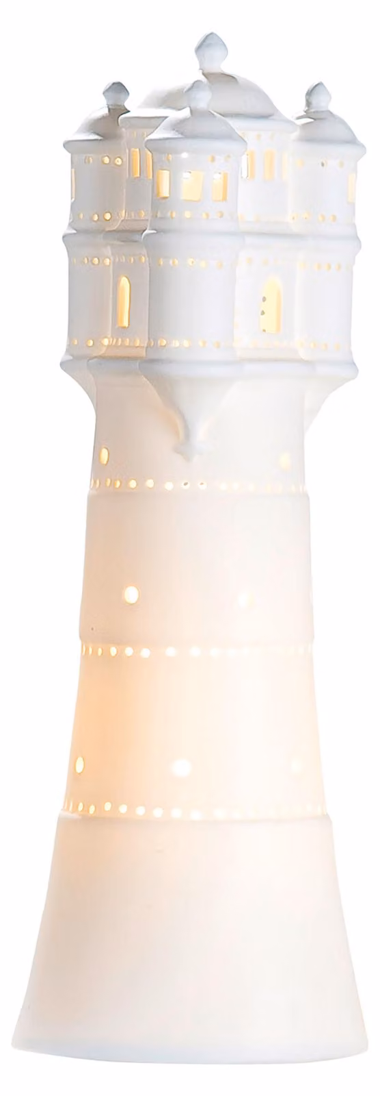 Gilde Tischleuchte, Leuchtturm, Porzellan, weiß, VE 1, H. 35 cm, D. 12 cm 34083 4009079340839