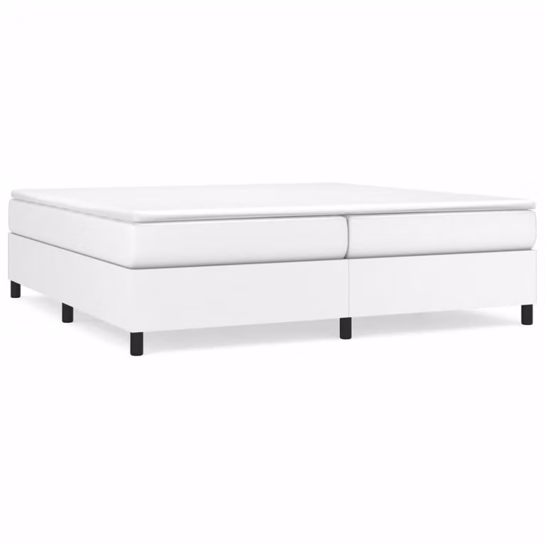 Struttura Letto a Rete a Molle Bianco 200x200 cm in Pelle finta