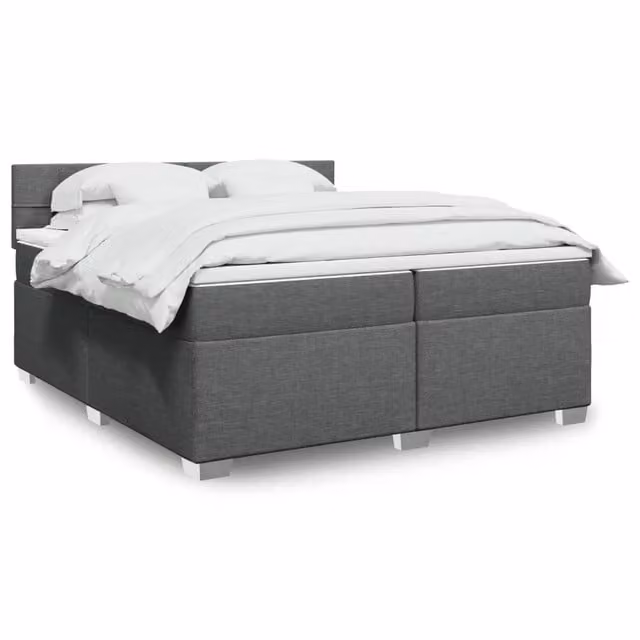 Letto Ibrido con Giroletto a Molle e Materasso vidaXL in Grigio e Bianco, L/P: 200 x 200 cm