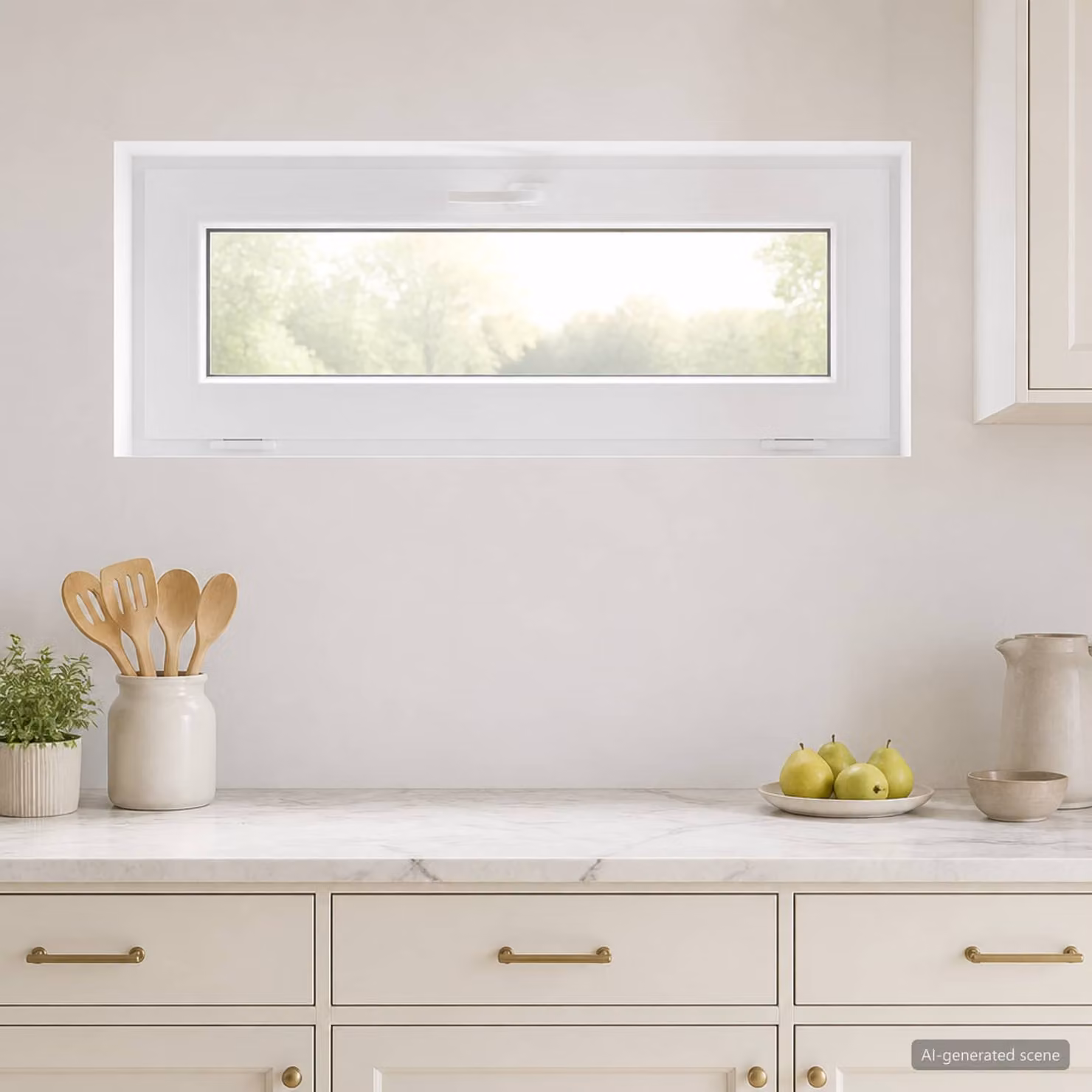 Finestra per seminterrato a vetro singolo vidaXL in plastica bianca e trasparente L: 105,0 cm, H: 40,0 cm